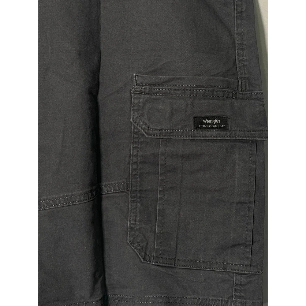 Wrangler Mens Relaxed Fit Cargo Shorts Dark‎ Gray Cotton Twill Size 46